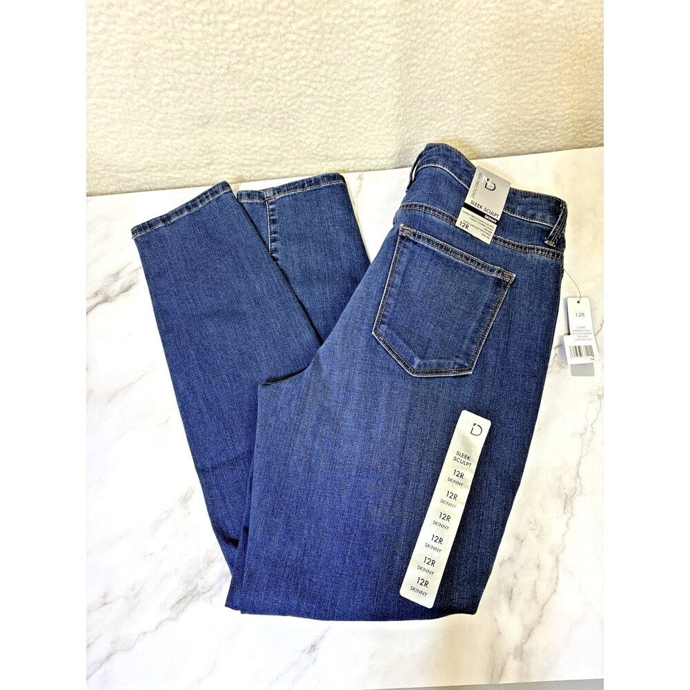 New Directions Sleek Sculpt Skinny Jeans Womens 12R Blue Dark Wash
